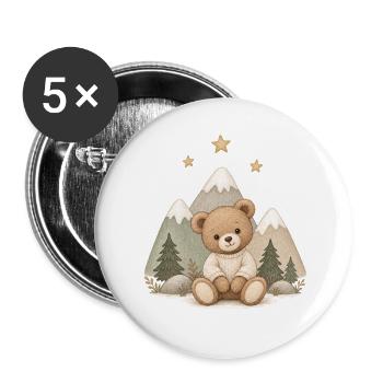 LITTLE EXPLORER - Buttons groß 56 mm (5er Pack) - Weiß - Vorne