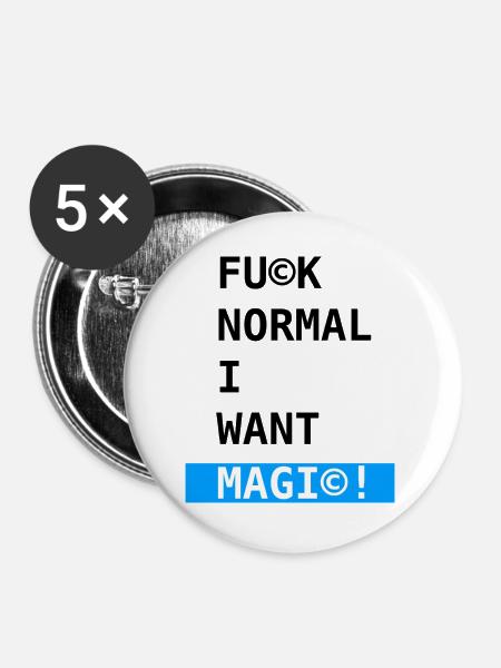 I Want Magic! - Buttons groß 56 mm (5er Pack) - Weiß
