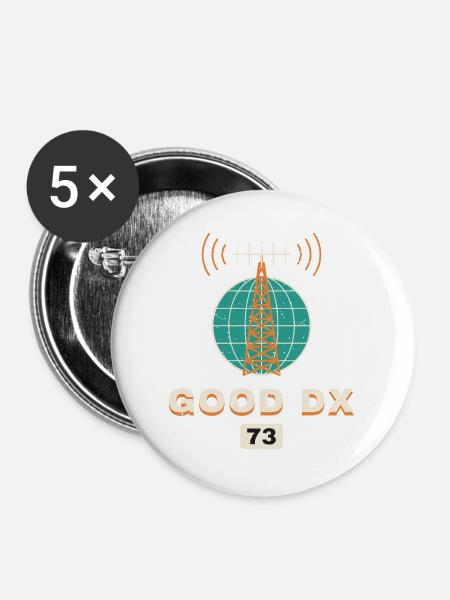 Good DX 73 – Amateurfunk - Buttons groß 56 mm (5er Pack) - Weiß