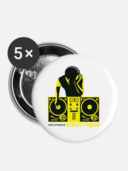 discotheque electrique - Buttons groß 56 mm (5er Pack) - Weiß
