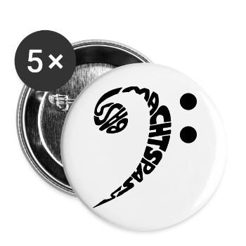 Bass Macht Spass - Buttons groß 56 mm (5er Pack) - Weiß - Vorne