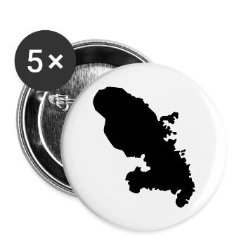 Martinique - Lot de 5 grands badges (56 mm) - blanc - Devant