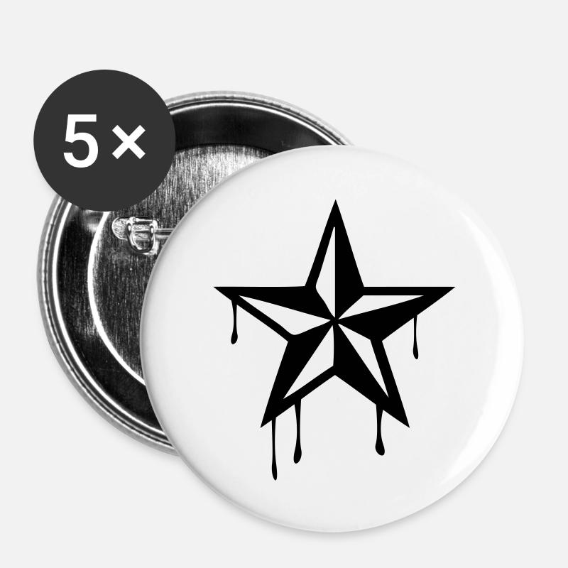 nautic_star1 - Buttons large 2.2''/56 mm (5-pack) - white