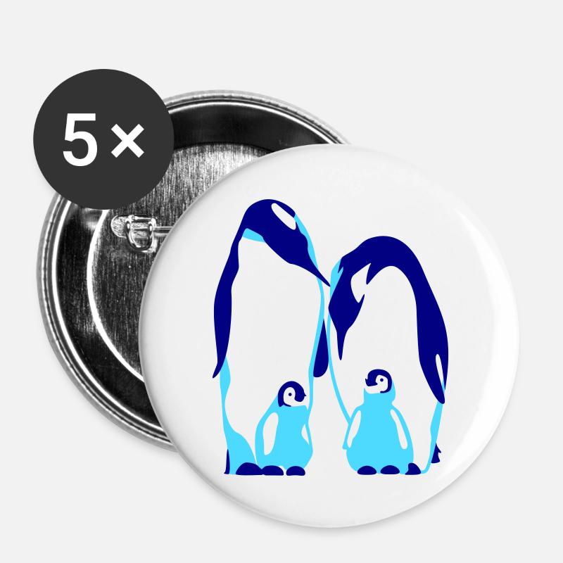 penguin - Buttons large 2.2''/56 mm (5-pack) - white