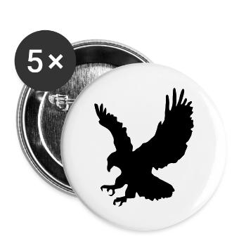 Swooping Jagd Adler - Buttons groß 56 mm (5er Pack) - Weiß - Vorne