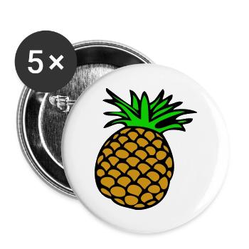 Ananas - Buttons groß 56 mm (5er Pack) - Weiß - Vorne