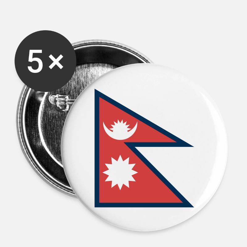 Nepal - Buttons large 2.2''/56 mm (5-pack) - white