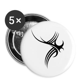 Tribal - Buttons groß 56 mm (5er Pack) - Weiß - Vorne