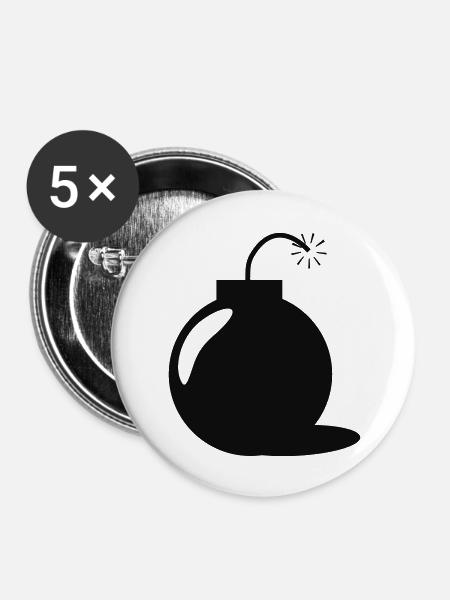 Bombe - Buttons groß 56 mm (5er Pack) - Weiß