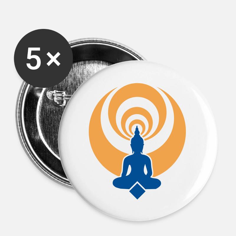 buddha03_2f - Buttons large 2.2''/56 mm (5-pack) - white