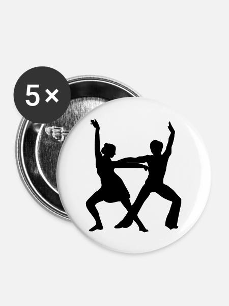 Tanz, Dance, Tanzen - Buttons groß 56 mm (5er Pack) - Weiß
