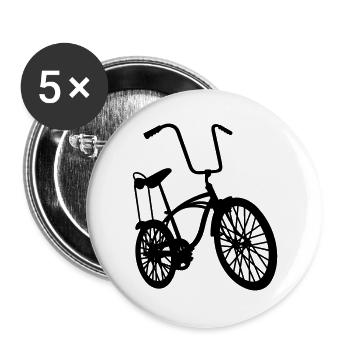 old school retro bike - Buttons large 2.2''/56 mm (5-pack) - white - Front