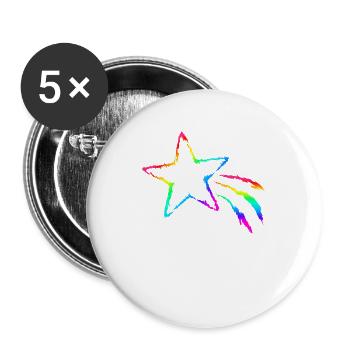 Sternschnuppe - Buttons groß 56 mm (5er Pack) - Weiß - Vorne