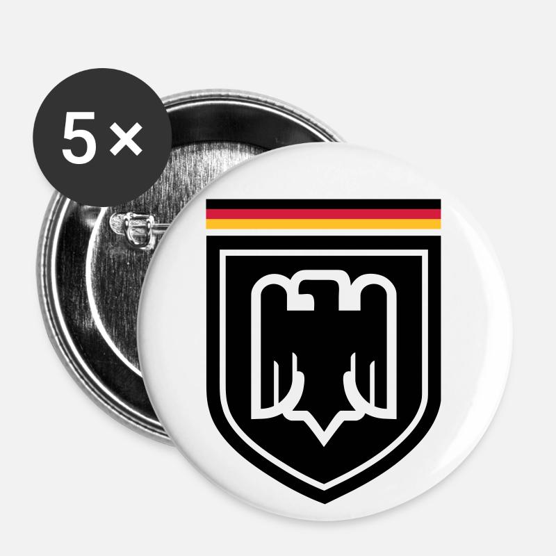 Deutschland Adler Abzeichen 01 - Buttons groß 56 mm (5er Pack) - Weiß