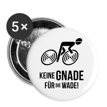 Keine Gnade Für Die Wade! Rennrad Radsport Radl V2 - Buttons groß 56 mm (5er Pack) - Weiß - Vorne
