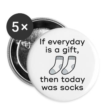 Aujourd’hui, c’était chaussettes - Lot de 5 grands badges (56 mm) - blanc - Devant