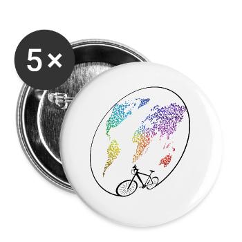 radtour, bike lover - Buttons groß 56 mm (5er Pack) - Weiß - Vorne