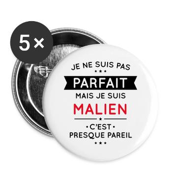Je ne suis pas parfait mais je suis Malien - Lot de 5 grands badges (56 mm) - blanc - Devant