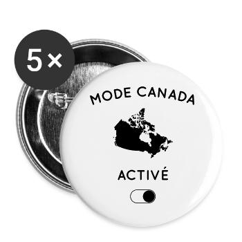 Mode Canada activé - Lot de 5 grands badges (56 mm) - blanc - Devant