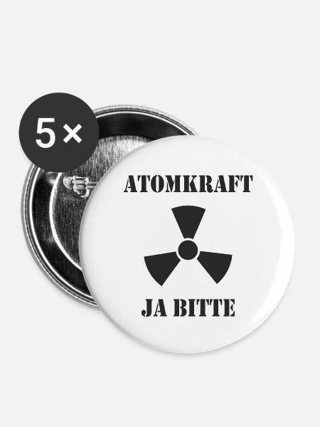 Atomkraft, Ja bitte - Buttons groß 56 mm (5er Pack) - Weiß