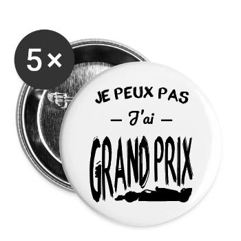 Je Peux Pas J'ai Grand Prix - Idée Cadeau - Lot de 5 grands badges (56 mm) - blanc - Devant