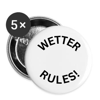 Wetter Rules! - Stadt Wetter Ruhr - Buttons groß 56 mm (5er Pack) - Weiß - Vorne