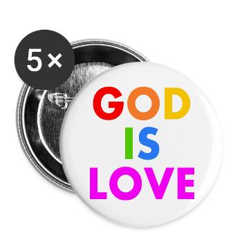God is love - Buttons large 2.2''/56 mm (5-pack) - white - Front