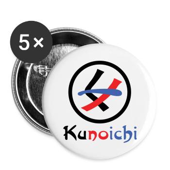 Female Ninja Kunoichi くノ一 - Buttons large 2.2''/56 mm (5-pack) - white - Front
