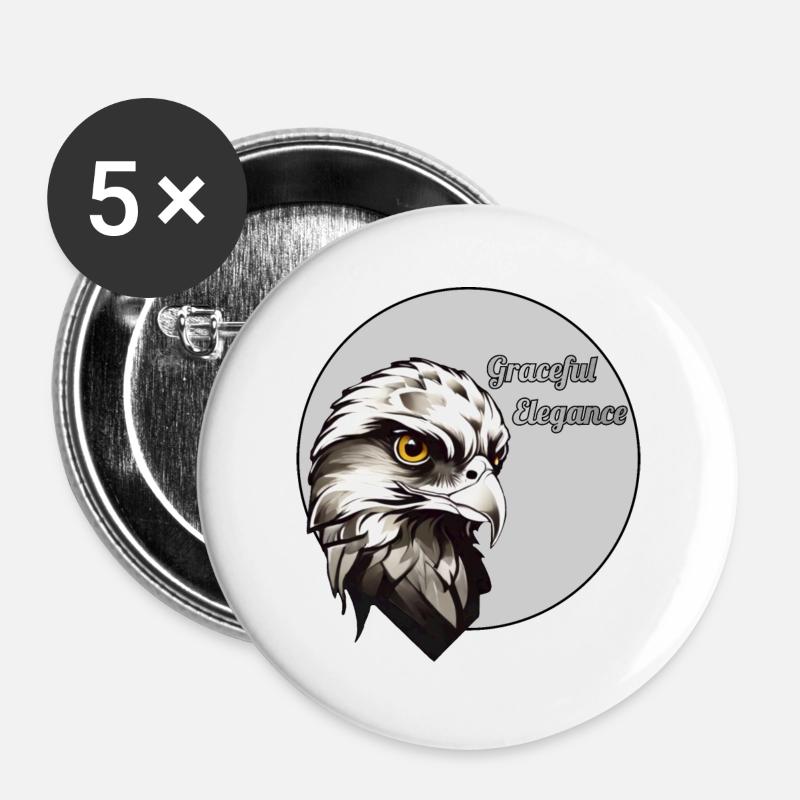 Falke - graceful elegance, noble design - Buttons large 2.2''/56 mm (5-pack) - white