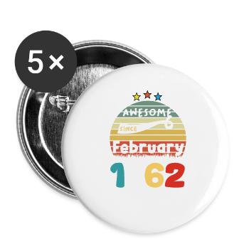 1962 vintage anniversaire rétro édition limitée - Lot de 5 grands badges (56 mm) - blanc - Devant