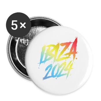 Ibiza 2024 Colorful Holiday Team - Buttons large 2.2''/56 mm (5-pack) - white - Front