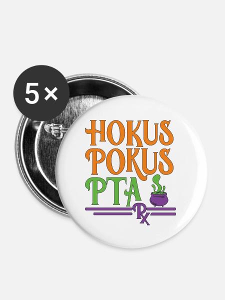 PTA Halloween - Buttons groß 56 mm (5er Pack) - Weiß