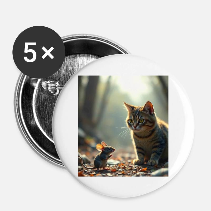 Didimaus69 - Buttons groß 56 mm (5er Pack) - Weiß