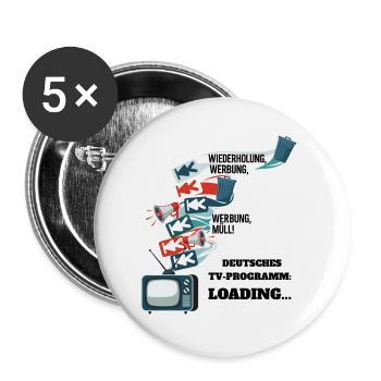 German TV Program: Loading... - Buttons large 2.2''/56 mm (5-pack) - white - Front