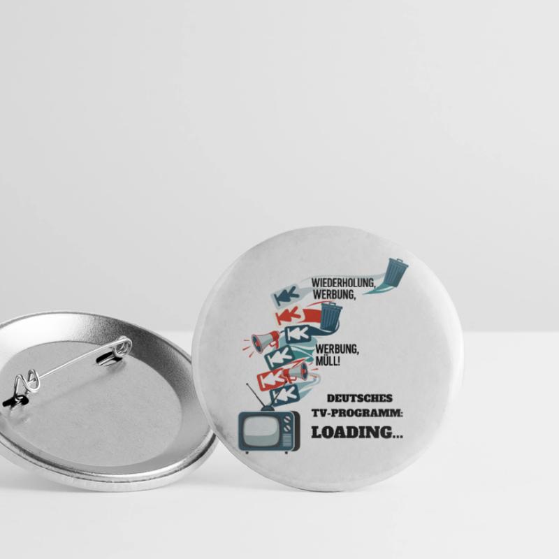 Deutsches TV-Programm: Loading... Buttons groß 56 mm (5er Pack)