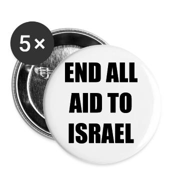 END ALL AID TO ISRAEL - Buttons groß 56 mm (5er Pack) - Weiß - Vorne