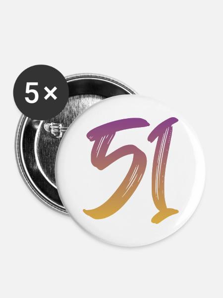 51 - Buttons groß 56 mm (5er Pack) - Weiß
