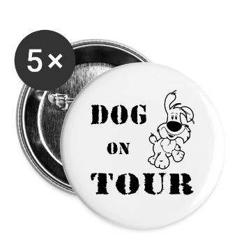 Hund - Buttons groß 56 mm (5er Pack) - Weiß - Vorne