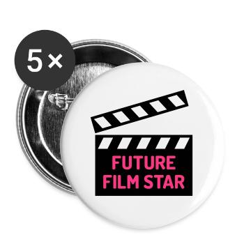 ★ Couleurs de conception modifiables ★ Future star de cinéma - Lot de 5 grands badges (56 mm) - blanc - Devant