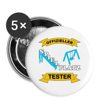 Spielplatz Tester - Buttons groß 56 mm (5er Pack) - Weiß - Vorne