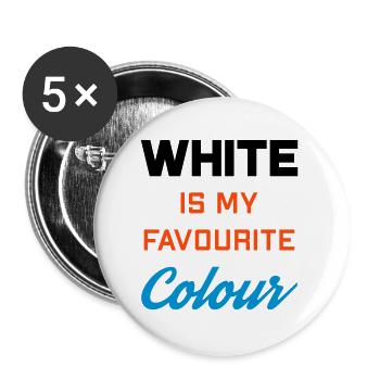 White is my favorite color - Buttons large 2.2''/56 mm (5-pack) - white - Front