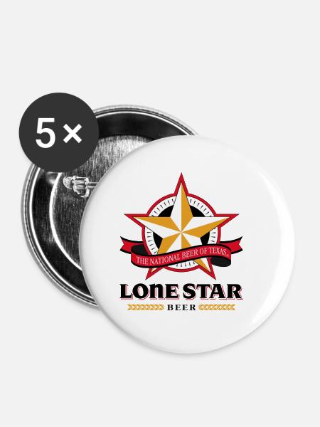 Lone Star Beer - Buttons groß 56 mm (5er Pack) - Weiß