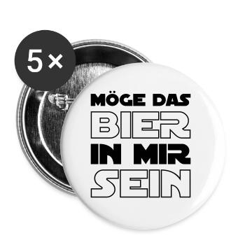 Möge das Bier in mir sein - Buttons groß 56 mm (5er Pack) - Weiß - Vorne