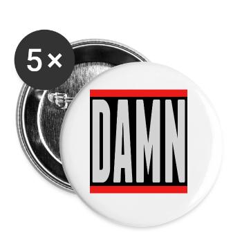 damn swear bullshit fuck sticker party gift - Buttons large 2.2''/56 mm (5-pack) - white - Front