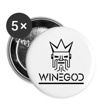 Winegod - Buttons large 2.2''/56 mm (5-pack) - white - Front