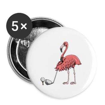 Golfers Golfers GolfIng Flamingo Motif - Buttons large 2.2''/56 mm (5-pack) - white - Front