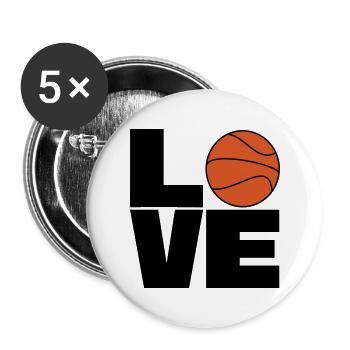 Love Basketball - Buttons large 2.2''/56 mm (5-pack) - white - Front