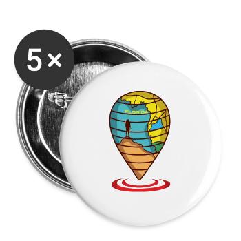 Point de cheminement de vacances de voyage sur la plage de Floride - Lot de 5 grands badges (56 mm) - blanc - Devant