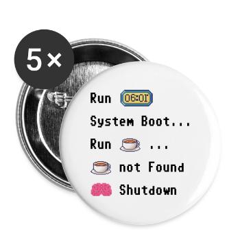 Morning Coffee not Found - Buttons groß 56 mm (5er Pack) - Weiß - Vorne