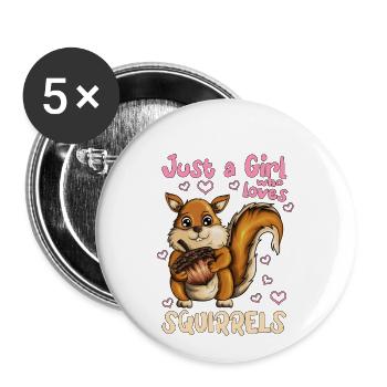 Cool Squirrel Rodent Nut Lover Design - Buttons large 2.2''/56 mm (5-pack) - white - Front